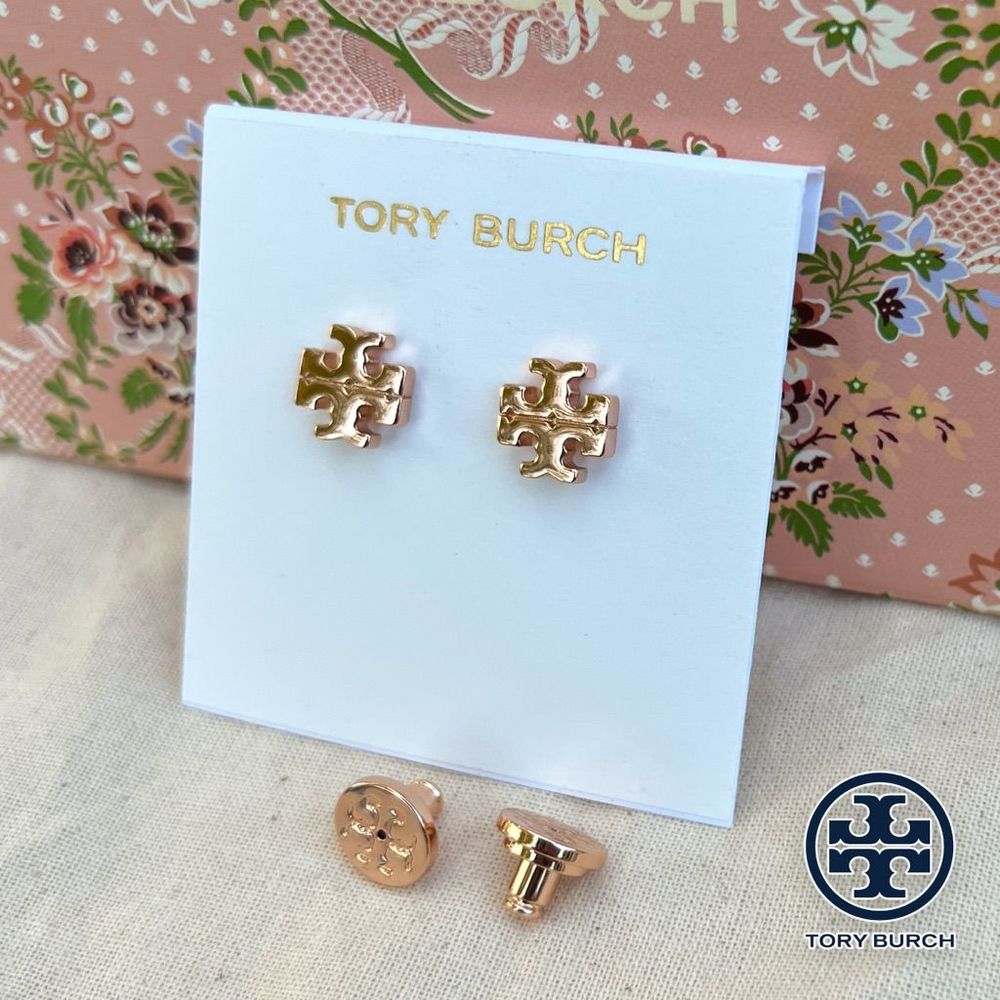 New Tory Burch 18k Rose Gold Plated Kira Stud Earrings in Rose Gold $78 - Picture 9 of 13
